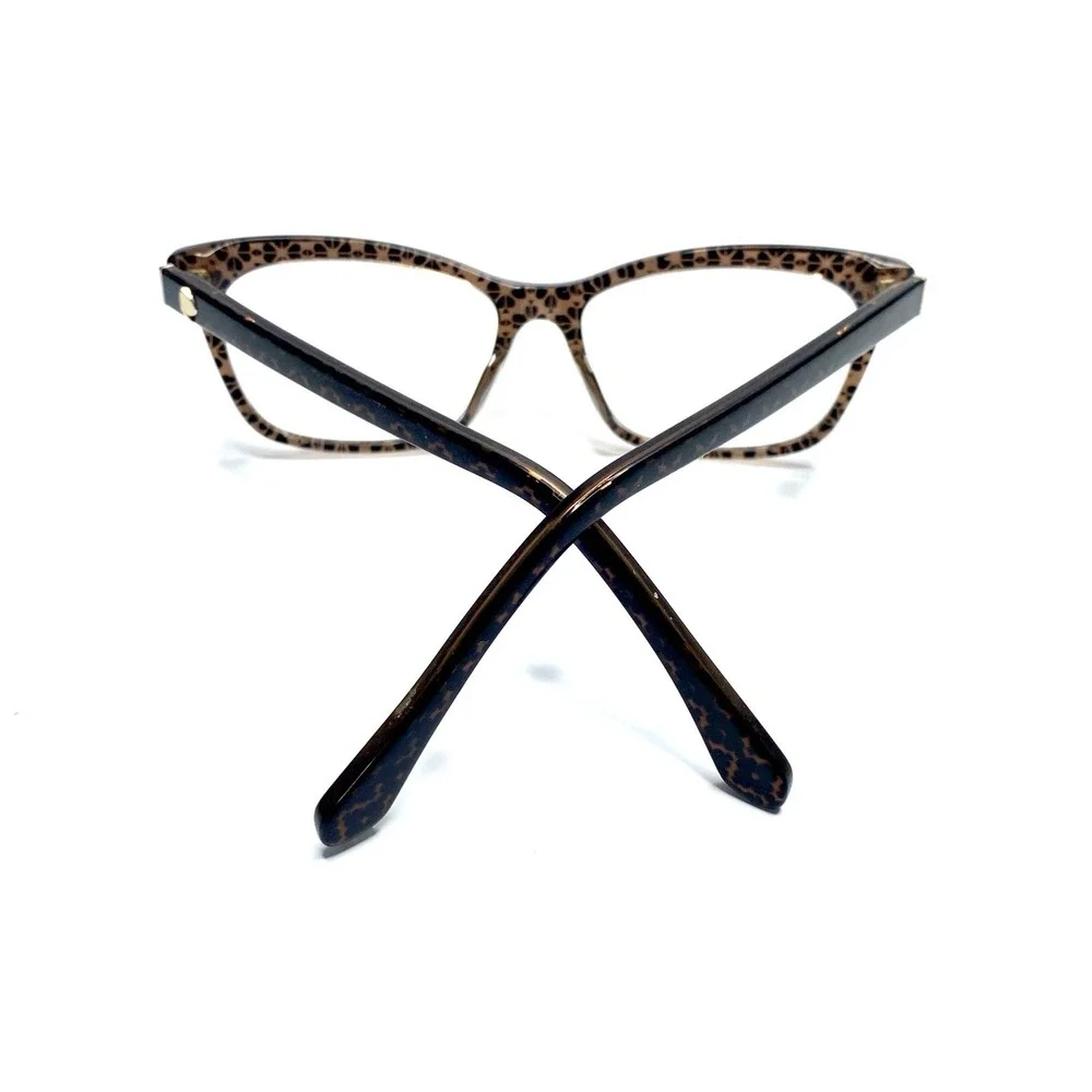 New Kate Spade Brown Clear Graphic Heart Cat Eye Glasses Cardea FL4 51 15 140